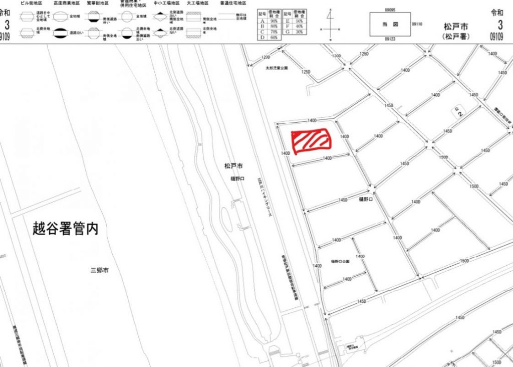 千葉県松戸市市の路線価図