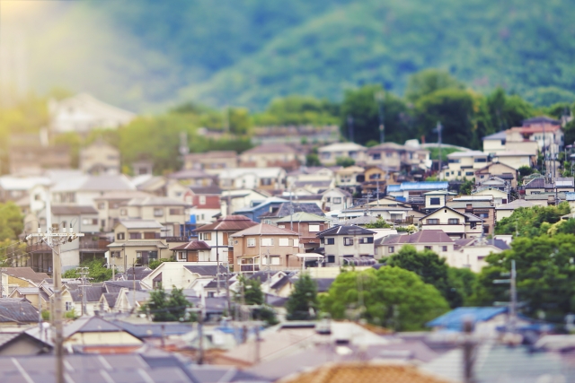 住宅街のジオラマ