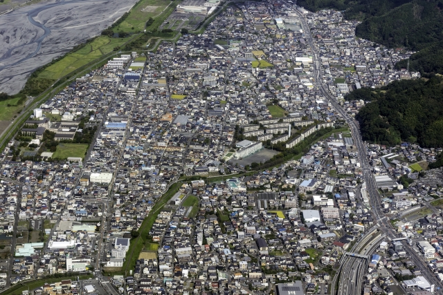 街の上空からの様子