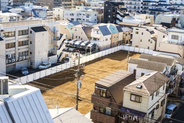 町の上空からの風景