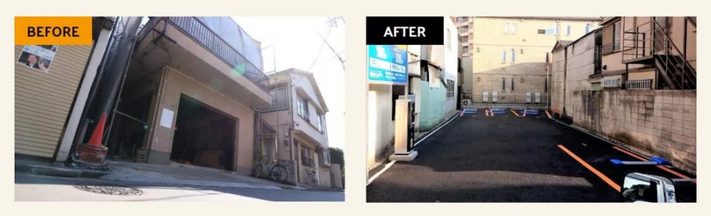 ビフォーアフター・アパート駐車場