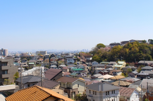 住宅街の空からの風景