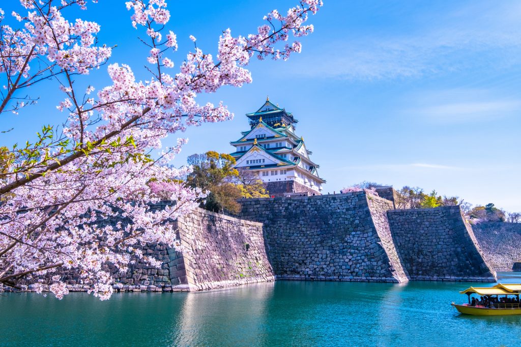 桜と大阪城
