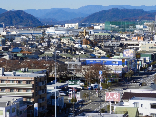 相模原市の俯瞰風景