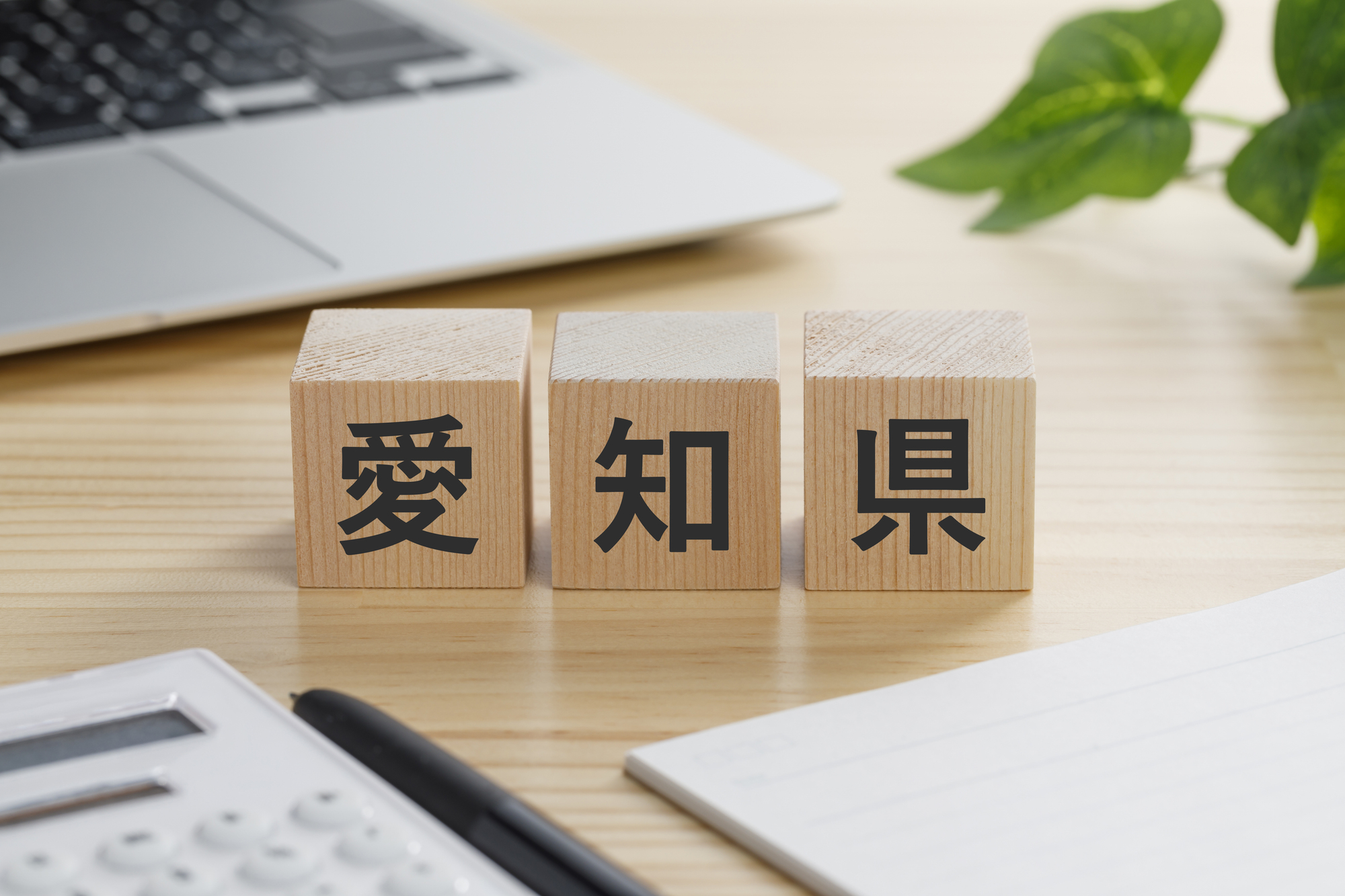 愛知県と書かれた積み木のブロック
